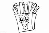 Fries Coloring French Pages Food Cute Printable Kids Color Print sketch template
