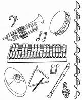 Instruments Musical Coloring Objects Kb sketch template