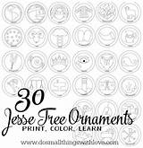 Jesse Tree Ornaments Color Print Christmas Advent Ornament Coloring Catholic Pages Pdf Activities Patterns Diy Sketchite Things Small Christ Calendar sketch template