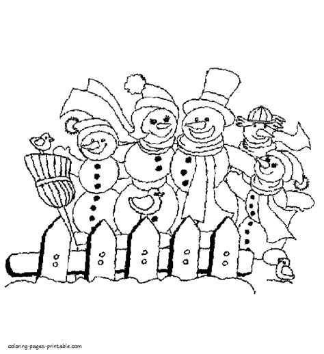 snowmen family coloring pages coloring pages printablecom