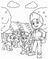 Coloring Ryder Paw Patrol Pages Pups Print sketch template
