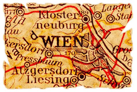 de oude kaart van wenen stock foto image  oostenrijk