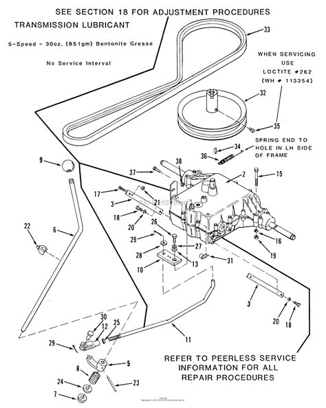 toro     tractor  parts diagram   speed transmission
