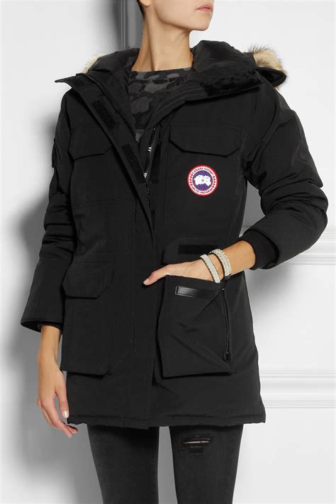 Canada Goose Expedition Coyotetrimmed Down Coat In Black