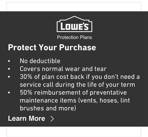 protect  purchase   lowes protection plan  washer dryer