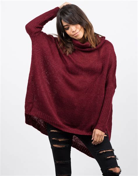 oversized knit cowl neck sweater red turtleneck knit sweater ave