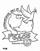 Peace International Coloring Pages Activities Drawing Kids Color Worksheets Crafts Children Education Grade Word School Projects Printable First Sept Template sketch template