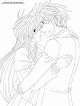 Anime Pages Coloring Sad Couples Getdrawings Getcolorings sketch template