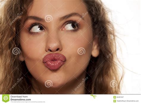 Woman With Pursed Lips Stock Image Image Of Cute Lips 84491337