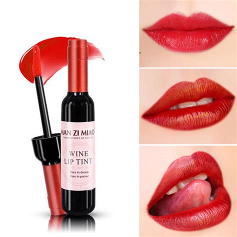 lip gloss waterproof easy to wear sex red wine bottle stain tint liquid
