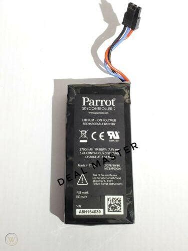 parrot bebop skycontroller  battery silver joysticks edition mah