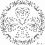 Coloring Celtic Shamrock Pages Cross Mandala Printable Irish Colouring Paste Eat Mandalas Don Knot Pattern February Clipart Print Template Heart sketch template