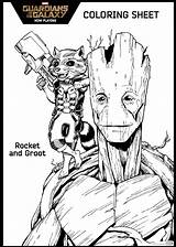 Galaxy Coloring Guardians Sheet Printable Pages Groot Marvel Sheets Print Kids Rocket Movie Raccoon sketch template