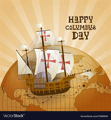 happy columbus day national usa holiday greeting vector image