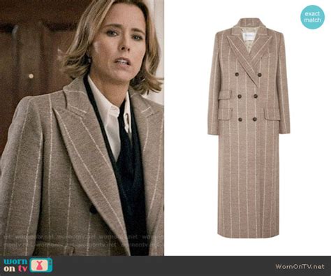 Wornontv Elizabeth’s Long Grey Striped Coat On Madam Secretary Téa
