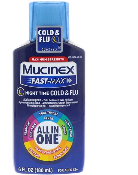 pack mucinex fast max max strength night cold flu liquid  oz walmartcom walmartcom