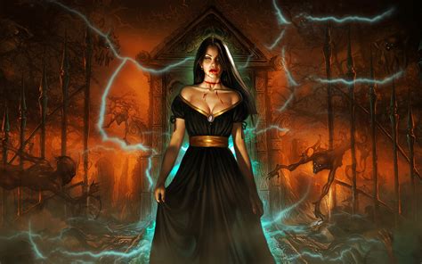 dark horror women fantasy gothic vampire evil sexy babes