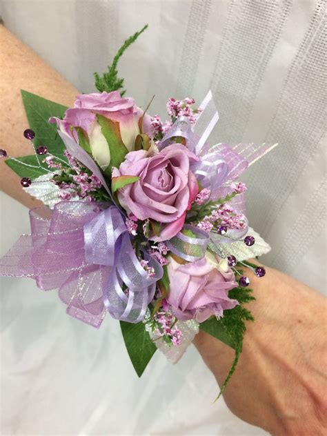 purple corsage wristlet corsage bracelet corsage  boutonniere set corsage prom homecoming