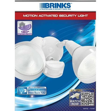 brinks  degree dual head motion activated security light white finish   sale