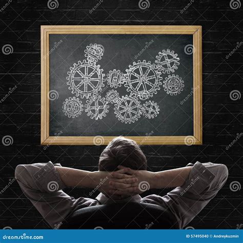 concept  businessman   blackboard  stock photo image