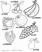 Fruits Portuguese Multilingual Printables sketch template
