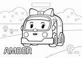 Poli Robocar Amber Coloring Pages Drawing Printable Getdrawings Color Getcolorings sketch template