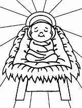 Jesus Coloring Baby Pages Kids sketch template