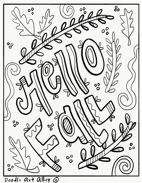 fall coloring pages doodle art alley