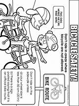 Safety Coloring Pages Bicycle Printable Educational Kids sketch template