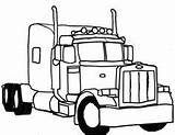 Coloring Pages Truck Semi Drawing Peterbilt Mack Drawings Clipart Colouring Trucks Kids Tow Sketch Outline Lorry Trailer Clip Need Tractor sketch template