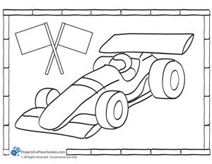 race car coloring page projects  preschoolers