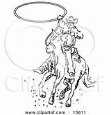 Cowboy Horse Lasso Riding Clipart Whirling Drawing Illustration Nortnik Andy Plow Illustrations Royalty Pulling Pasture Clipartof sketch template