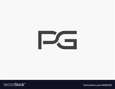 pg letter logo isolated  white background vector image