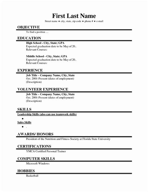 resume template  college student microsoft word printable schedule