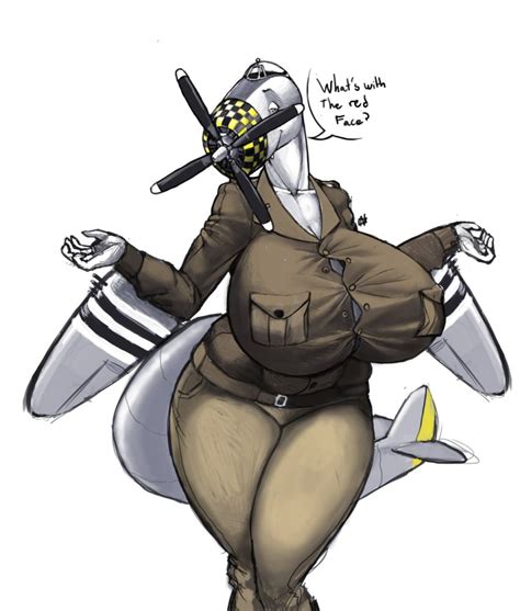 Rule 34 Aeromorph Aircraft Anthro Big Breasts Cleavage Female Living