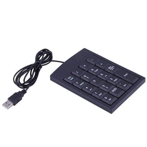 hot high quality pc mini usb wired numeric keyboard keypad adapter  keys  laptop pc black