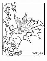 Coloring Fairy Flower sketch template