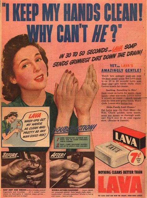hands clean    lava soap ad  rvintageads