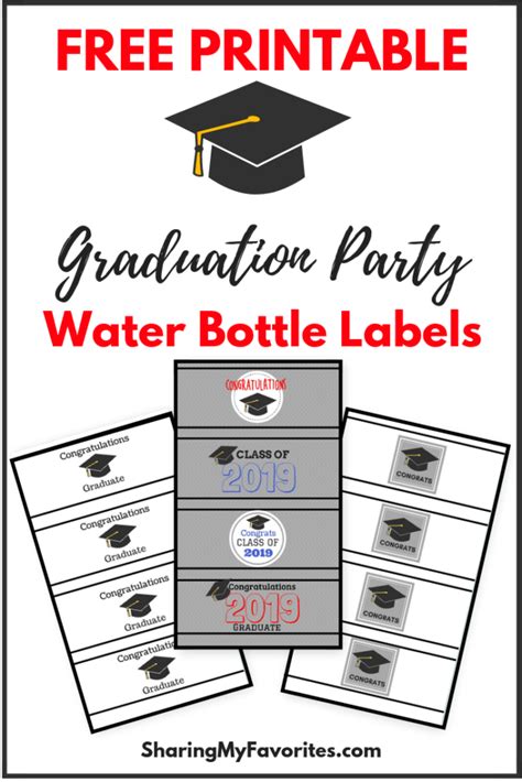printable graduation water bottle labels
