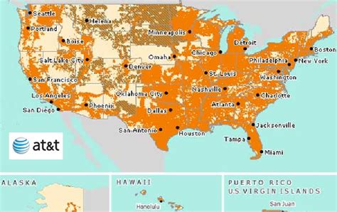 Atandt Cellular Coverage Map – Map Of The Usa With State Names