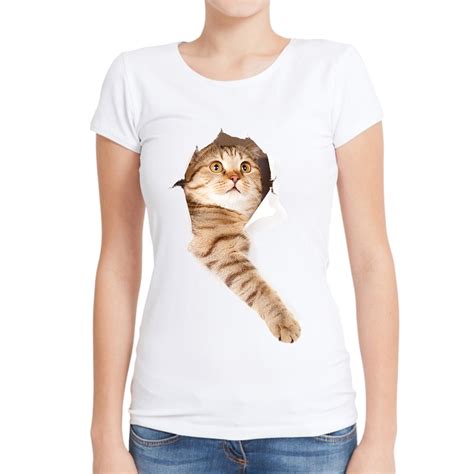 funny cute 3d orange cat t shirt women cool originality popular shirt