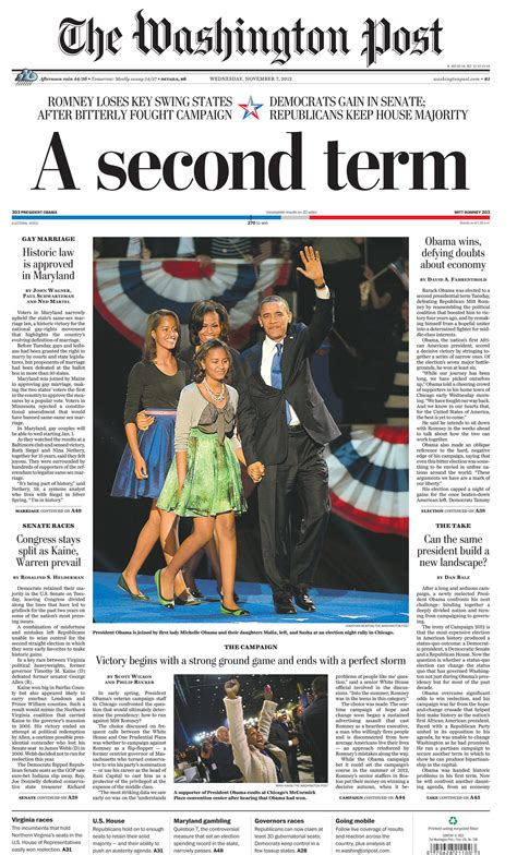 newspaper front pages feature obamas  election oregonlivecom