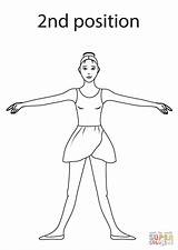 Ballet Coloring Position Pages 2nd Dance Printable Second Ballerina Danza Posiciones Positions Sheets Supercoloring Dancer Moves Class Crafts Colouring Kids sketch template
