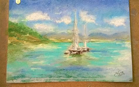 sailboats pastel