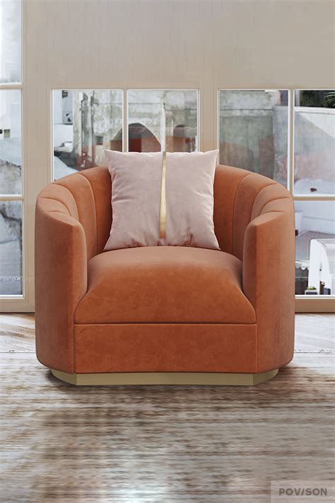 vitoriano fabric single sofa  solid wood frame  galvanized metal