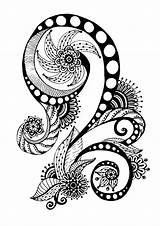 Paisley Mehndi Vector Coloring Henna Zen Abstract Doodles Pattern Flowers Floral Illustration Element Pages Inspired Anti Stress Antistress Version Drawing sketch template