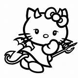 Kitty Hello Devil Pages Coloring Choose Board Cartoon Evil sketch template