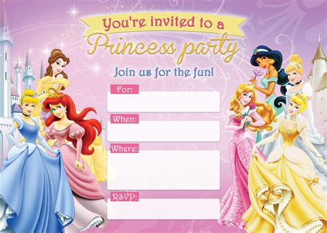 disney princesses invitation template ubicaciondepersonascdmxgobmx