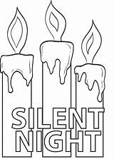Coloring Christmas Candles Night Silent Printable sketch template