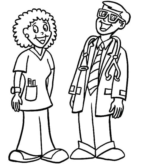 doctor  nurse coloring page  printable coloring pages